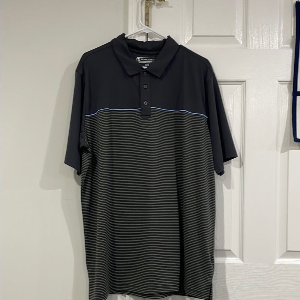 Pebble Beach Black and Gray Polo Shirt Two-Tone Design